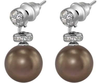 Серьги серебро с жемчугом и куб. цирконием Pearl Kiss 33S, Rivoli (арт.ABS-12-10-33-S)