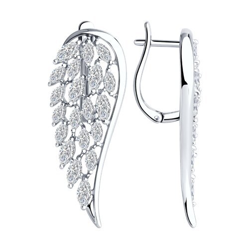 Серьги из серебра с фианитами (Арт.94026635)