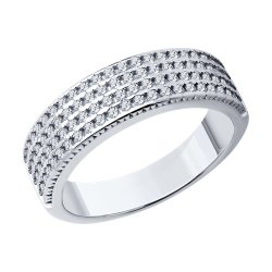 Кольцо из серебра с фианитами (Арт.94013763)