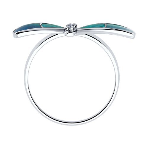 Кольцо из серебра с фианитами и эмалью (Арт.94013863)