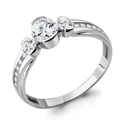 Серебряное кольцо с фианитом сваровски AQUAMARINE 66575А.5