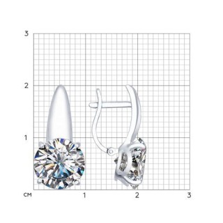 Серьги из серебра с фианитом «Сияние элегантности» Соколов (арт.9402)