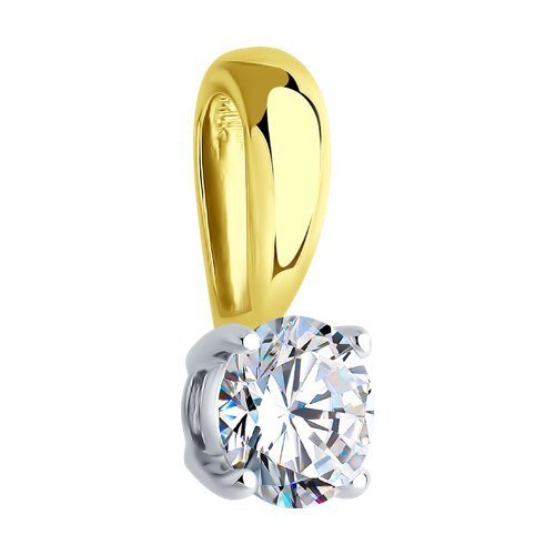 Подвеска из комбинированного золота с выращенным бриллиантом и рубином (Арт.53-230-02369-1)