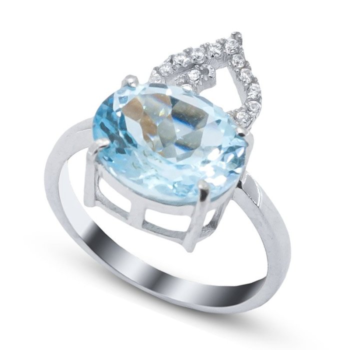 Кольцо Серебряные крылья (Арт.21qsrjk01380-19_topaz_kubcirkonii)