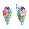 Серьги из серебра 925 с корундом, фианитами и эмалью «Ванильное Мороженое» Соколов (арт.9402)