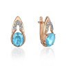 Серьги золотые с топазом и фианитами «New Colour» Estet (арт.01С3115347-2)