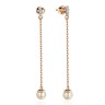 Серьги золотые с жемчугом и фианитами «Classic Charme Lungo» Estet (арт.01С3114290Р-1)