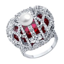 Кольцо из серебра с миксом камней (Арт.84010037)