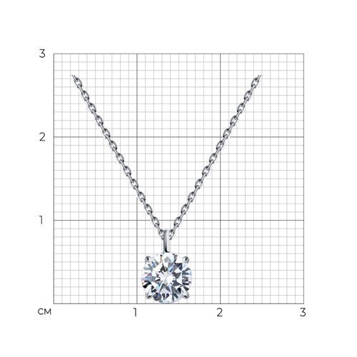 Колье из белого золота с бриллиантом выращенным (Арт.9070078-5)