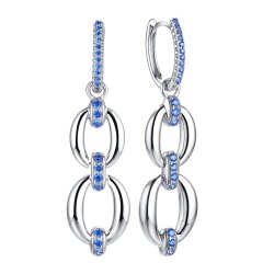 Серьги из серебра с фианитом (Арт.cz-e02917-x-w-x-x-ts)