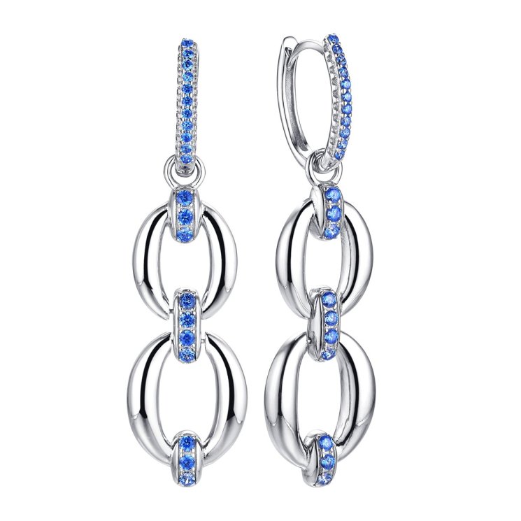 Серьги из серебра с фианитом (Арт.cz-e02917-x-w-x-x-ts)