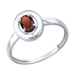 Кольцо из серебра с гранатом (Арт.92014842)