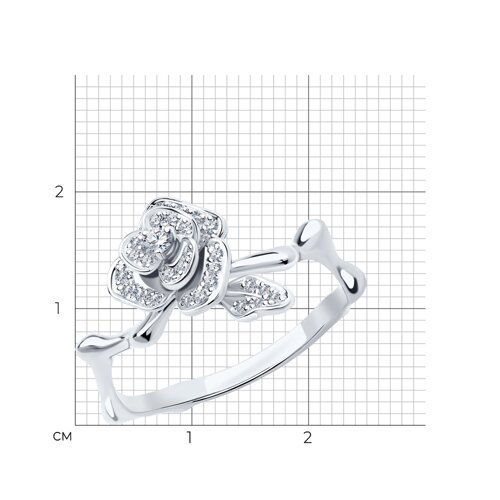 Кольцо из белого золота с бриллиантами (Арт.1011277-3)