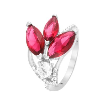 Кольцо из серебра с куб. цирконием и ситаллом (Арт.pd-r00208-x-w-rg-x-w)