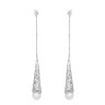 Серьги серебряные с жемчугом и фианитами «Nautilus Grace» Fresh Jewelry (арт.PI-E01949-X-W-PS-X-W)
