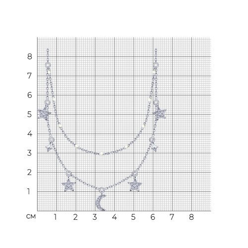 Колье из серебра с фианитами и эмалью (Арт.94070155)