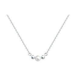 Колье из серебра с синтетическим жемчугом (Арт.94070470)