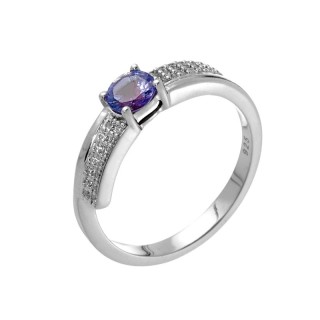 Кольцо с танзанитом и фианитами Mystic Ocean Fresh Jewelry (арт.SM-R01827-X-W-TN-X-W)