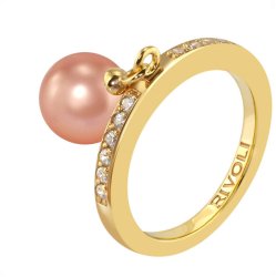 Кольцо из серебра с жемчугом и кристаллом swarovski (Арт.zar-14-8-14-g)