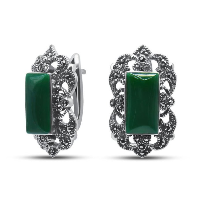 Серьги Серебряные крылья (Арт.22391112496e_agat_markazit)