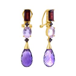 Серьги из золота с аметистом и бриллиантом (Арт.e30640_sr_dn_am_grb_rq_yg)