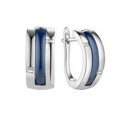 Серьги из серебра с керамикой и фианитом (Арт.tc-e01151-vl-w-w-x-x)