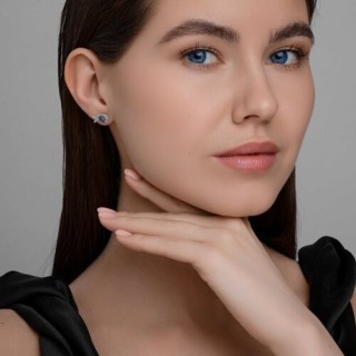 Серьги из серебра с фианитами «Морская Искорка» Соколов (арт.94-122-02186-1)