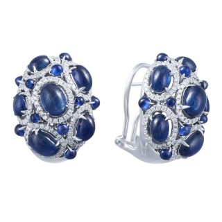 Серьги из белого золота с сапфирами и бриллиантами «Ночное созвездие» Myjewels (арт.E500188SAP002_SR_SO_WG)