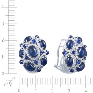 Серьги из белого золота с сапфирами и бриллиантами «Ночное созвездие» Myjewels (арт.E500188SAP002_SR_SO_WG)