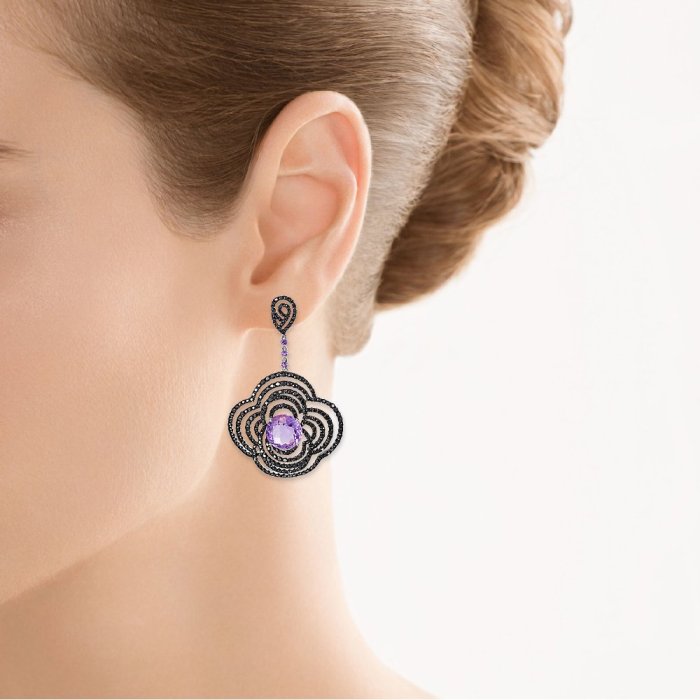 Серьги из белого золота с аметистом и сапфиром (Арт.er-32215_sr_bsa_am_wg)