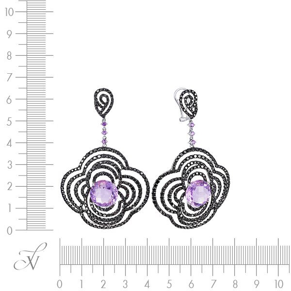 Серьги из белого золота с аметистом и сапфиром (Арт.er-32215_sr_bsa_am_wg)