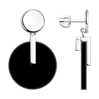 Серьги из серебра с агатами (Арт.83020124)