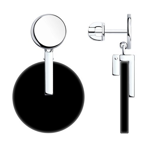 Серьги из серебра с агатами (Арт.83020124)