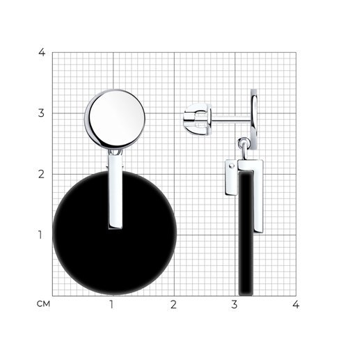 Серьги из серебра с агатами (Арт.83020124)