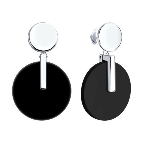 Серьги из серебра с агатами (Арт.83020124)