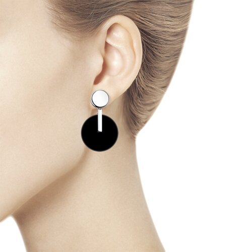 Серьги из серебра с агатами (Арт.83020124)