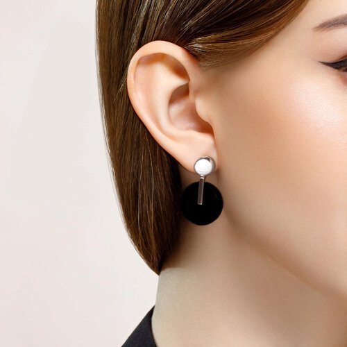 Серьги из серебра с агатами (Арт.83020124)