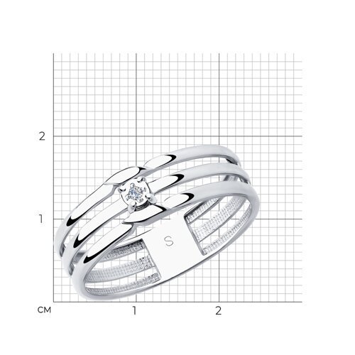 Кольцо из серебра с бриллиантом (Арт.87010024)