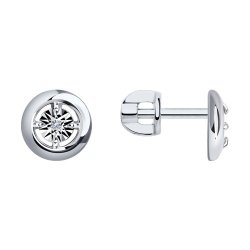 Серьги из серебра с бриллиантами (Арт.87020053)