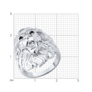 Кольцо из серебра с фианитом «Лев-хранитель» Соколов (арт.94014471)