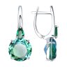 Серьги из серебра с ситалами синтетическими и фианитами (Арт.92022234)