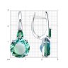 Серьги из серебра с ситалами синтетическими и фианитами (Арт.92022234)