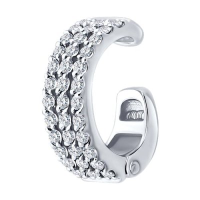 Серьга из белого золота с бриллиантами (Арт.1170030-3)