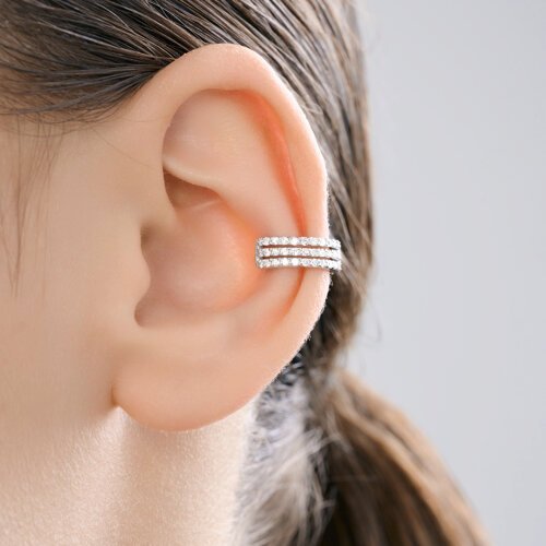 Серьга из белого золота с бриллиантами (Арт.1170030-3)