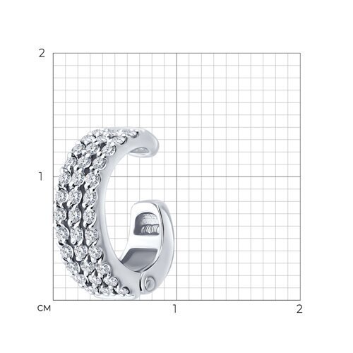 Серьга из белого золота с бриллиантами (Арт.1170030-3)