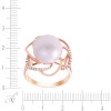 Кольцо золотое с жемчугом и бриллиантами «Розовый Лотос» JvG (арт.R01492PL4RT_WP_PINK)