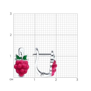 Серьги серебряные с эмалью «Ягодное Лето» Соколов (арт.9402)