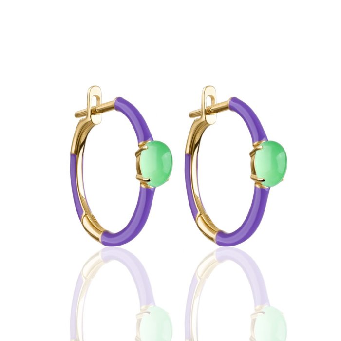 Серьги из золота с хризопрасом Русские Самоцветы (Арт.88861)