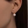 Серьги из золочёного серебра с жемчугом и фианитами (Арт.93-320-02069-1)