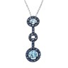 Цепь с сапфирами и топазами «Голубой каскад» из белого золота Myjewels (арт.R522BTK4WR_SA_BT_WG)